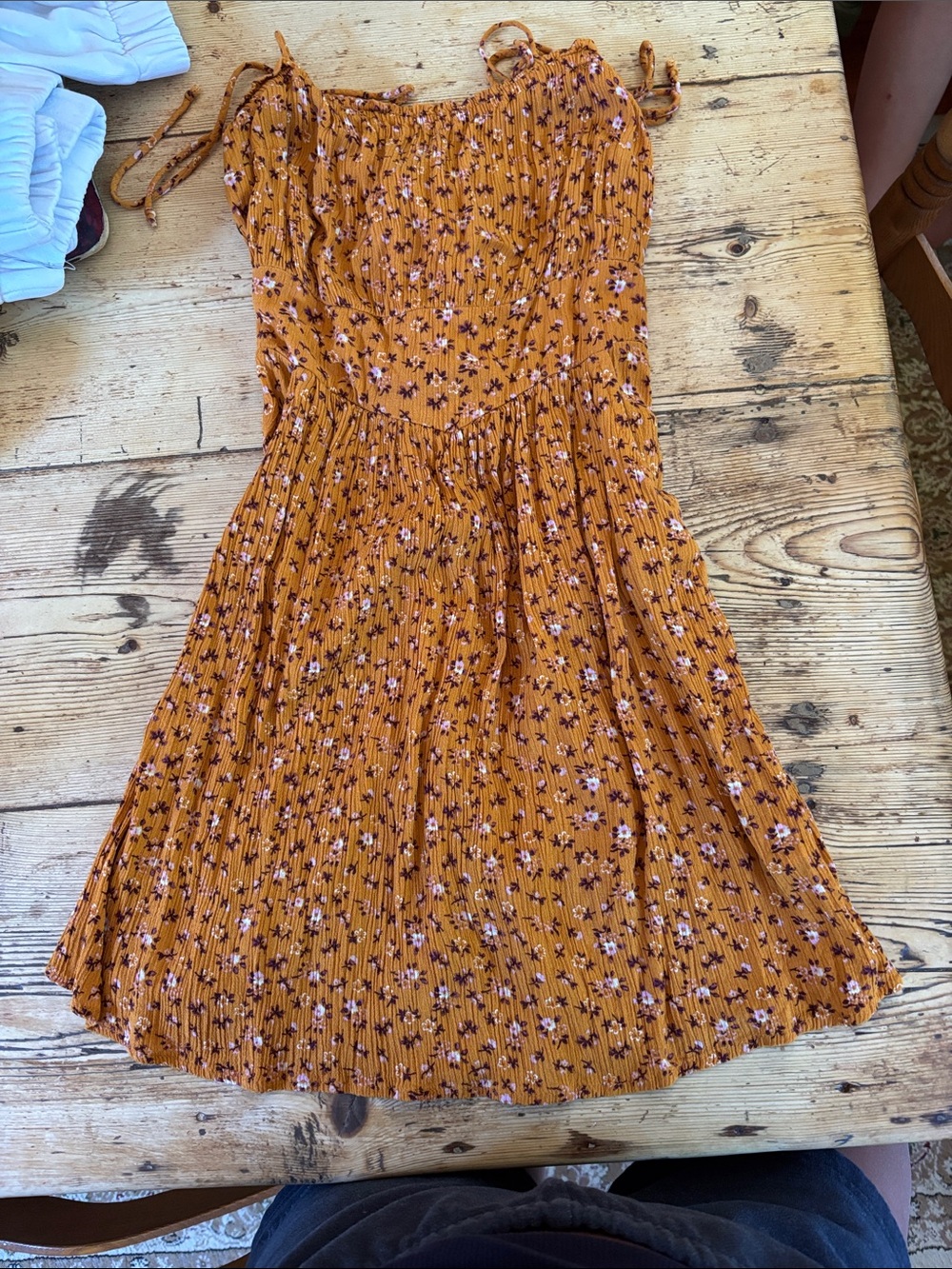 Aeropostale Mustard Yellow Floral Mini Dress